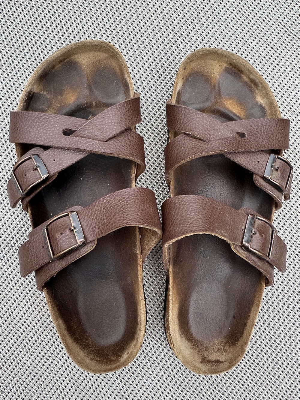 Birkenstock Brown Leather Double Strap Sandals